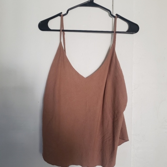 Ozma of California tan/pink silk noil cami - Picture 2 of 7